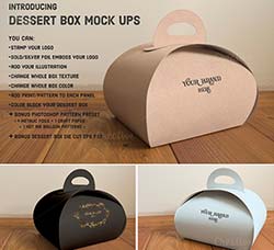 美食包装盒品牌展示模型：Dessert Box Mock Ups